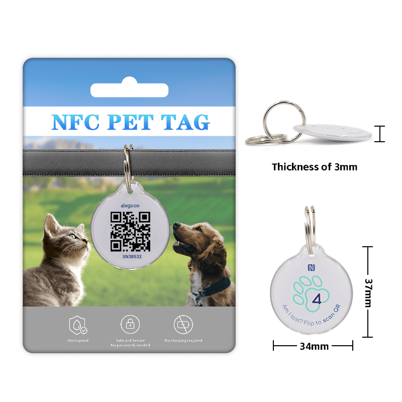 Benutzerdefinierte Smart 13,56 MHz QR Code Epoxid-NFC-Hunde-ID-Tag