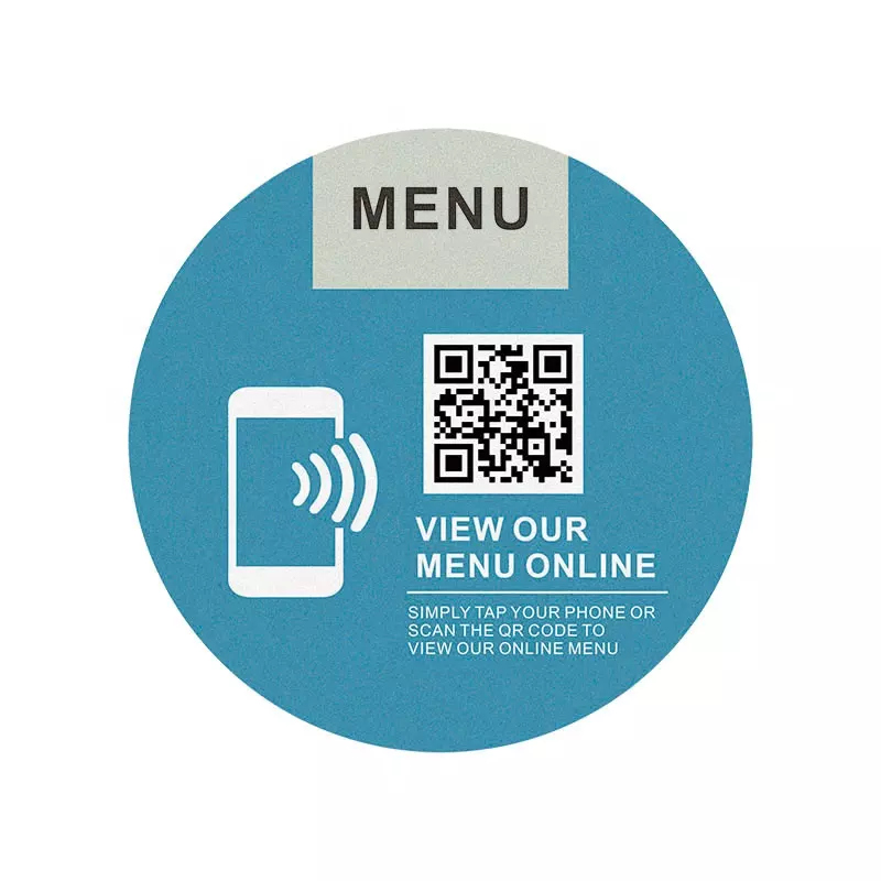 Benutzerdefinierter 13,56-MHz-QR-Code NFC-Restaurant-Tischmenü-Aufkleber-Tag-Hersteller